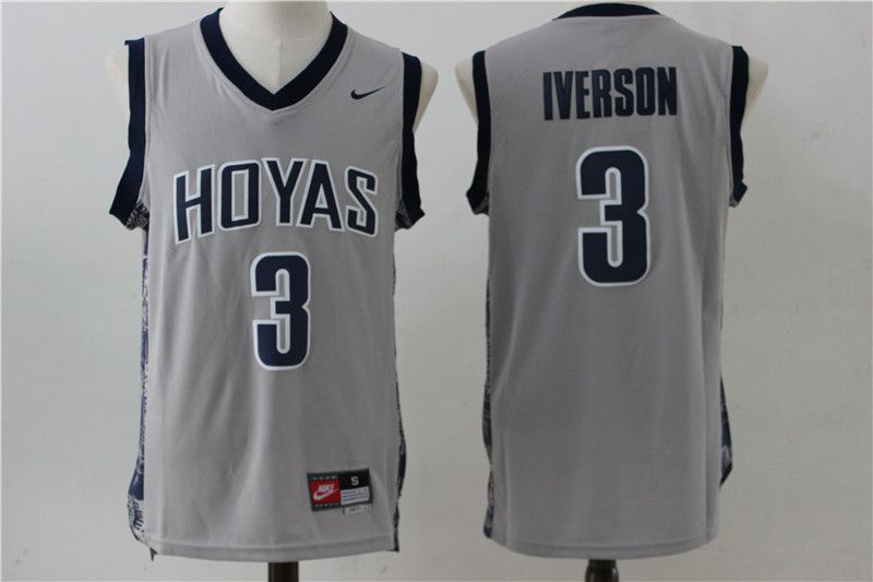 Men Philadelphia 76ers #3 Iverson Grey Nike NBA Jersey